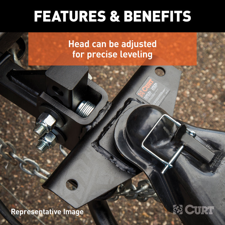 CURT (10-14K) Round Bar Weight Distribution Hitch with Lubrication, Sway Control